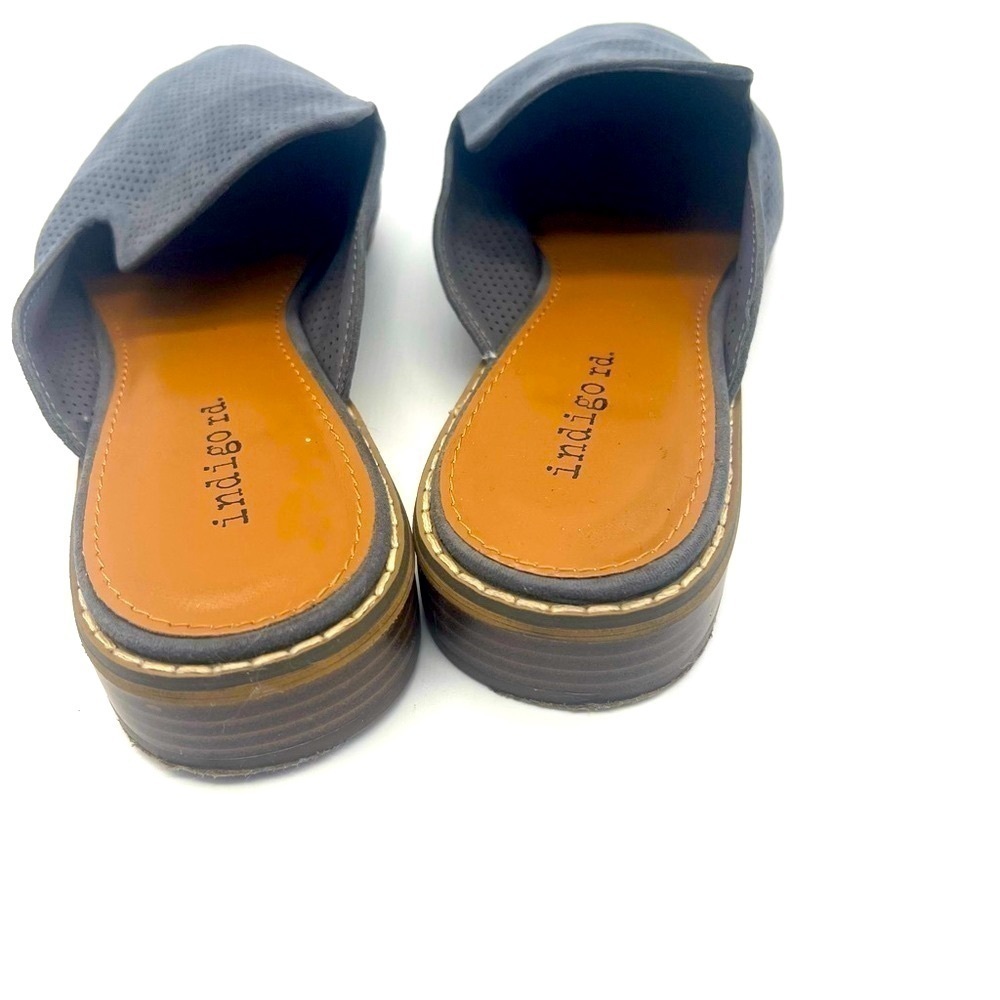Indigo Rd. Suede Almond Toe Slip-on Mules in Blue Size 7M - Picture 5 of 5
